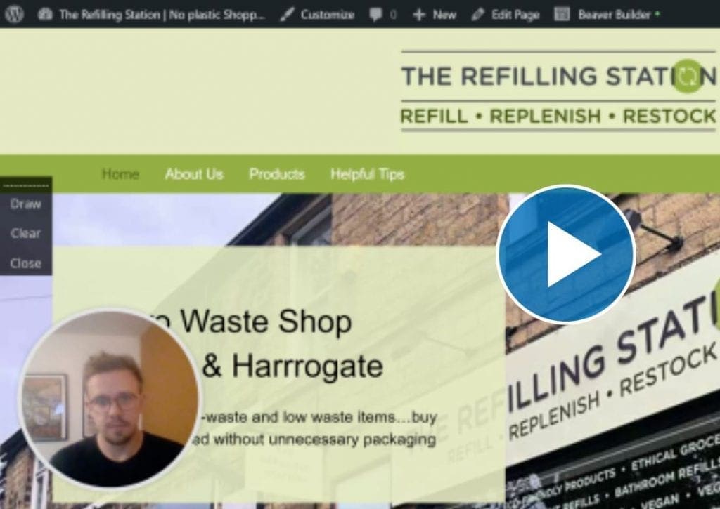 Photos showing snippet of video tutorial for growing mailing list