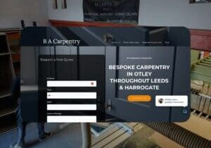 screen shot of a trades website in Leeds for a local Carpenter by Wildwood Digital