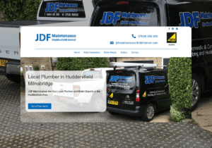 screen shot of a local trades website in Huddersfield for a Plumber and Gas engineer by Wildwood Digital